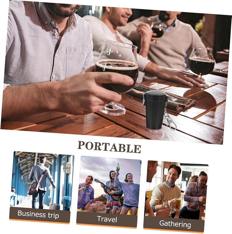Portable Mini Ashtray with Keychain Lid Fireproof Pocket Ashtray Box for Travel Car Use - Image 4