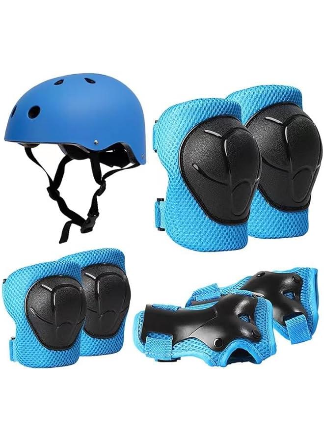 HOOKOR Kids Bike Helmet Set Adjustable Kids Helmet with Knee Pad, Elbow Pads & Wrist Guards for Boys Girls Perfect for Skating, Biking, Cycling, and Skateboard - Image 1