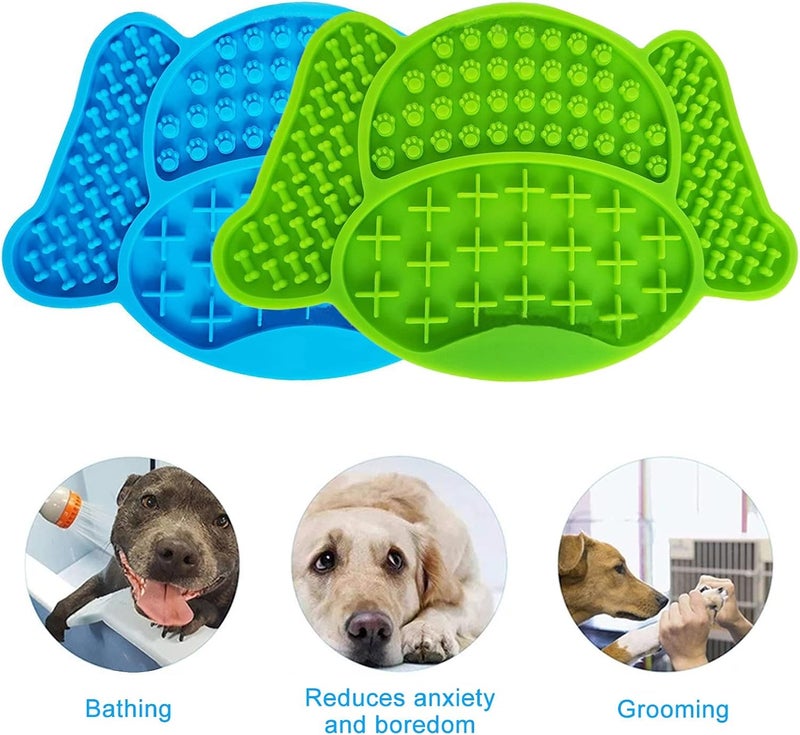 حصيرة لعق الحيوانات الأليفة ، بساط طعام بطيء من السيليكون ، وسادة لعق متينة على شكل كلب مع أكواب شفط تستخدم مع الزبادي أو زبدة الفول السوداني لتدريب الحيوانات الأليفة على الاستحمام - Image 3