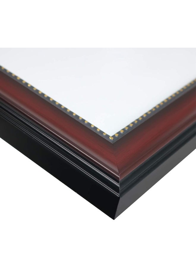 Decorhills Decorhills A4 Certificate Frame, Real Glass, Wall Mounted & Tabletop Display, Mahogany with Gold Beaded, Frame Size 26.5x35.3cm Pack of 4  - Image 3