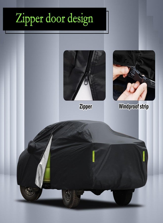 Migaven Car Cover Custom Fit for Toyota Tacoma 2005-2023, Waterproof All Weather for Automobiles Full Exterior Cover Rain Sun Snow Protector with Door Zipper Black - Image 4