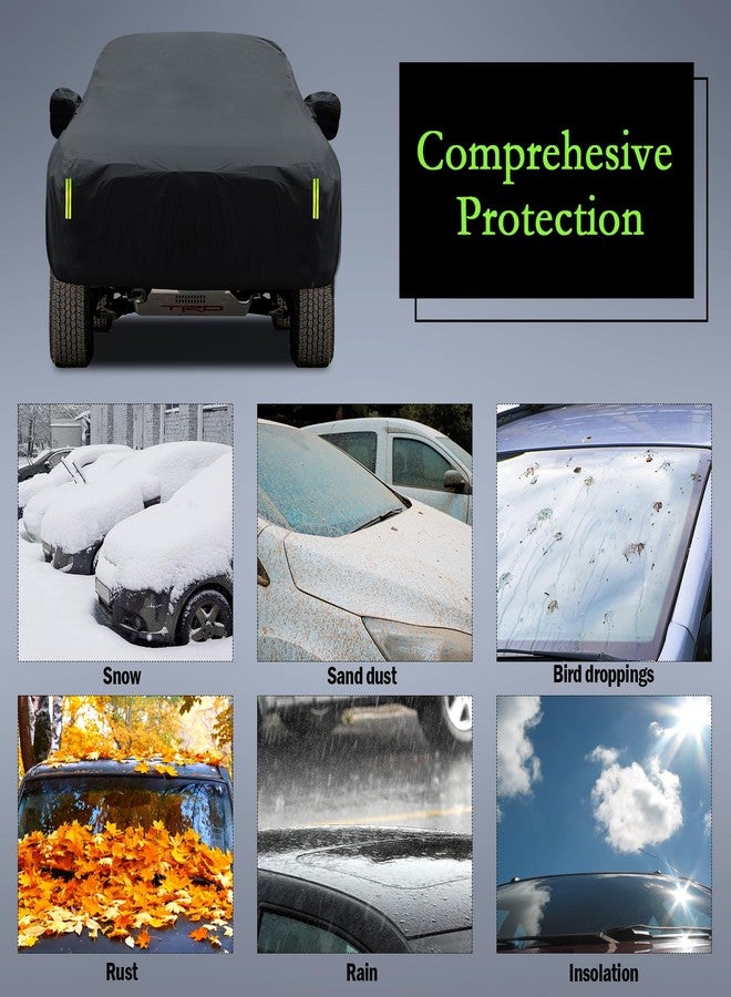 Migaven Car Cover Custom Fit for Toyota Tacoma 2005-2023, Waterproof All Weather for Automobiles Full Exterior Cover Rain Sun Snow Protector with Door Zipper Black - Image 2