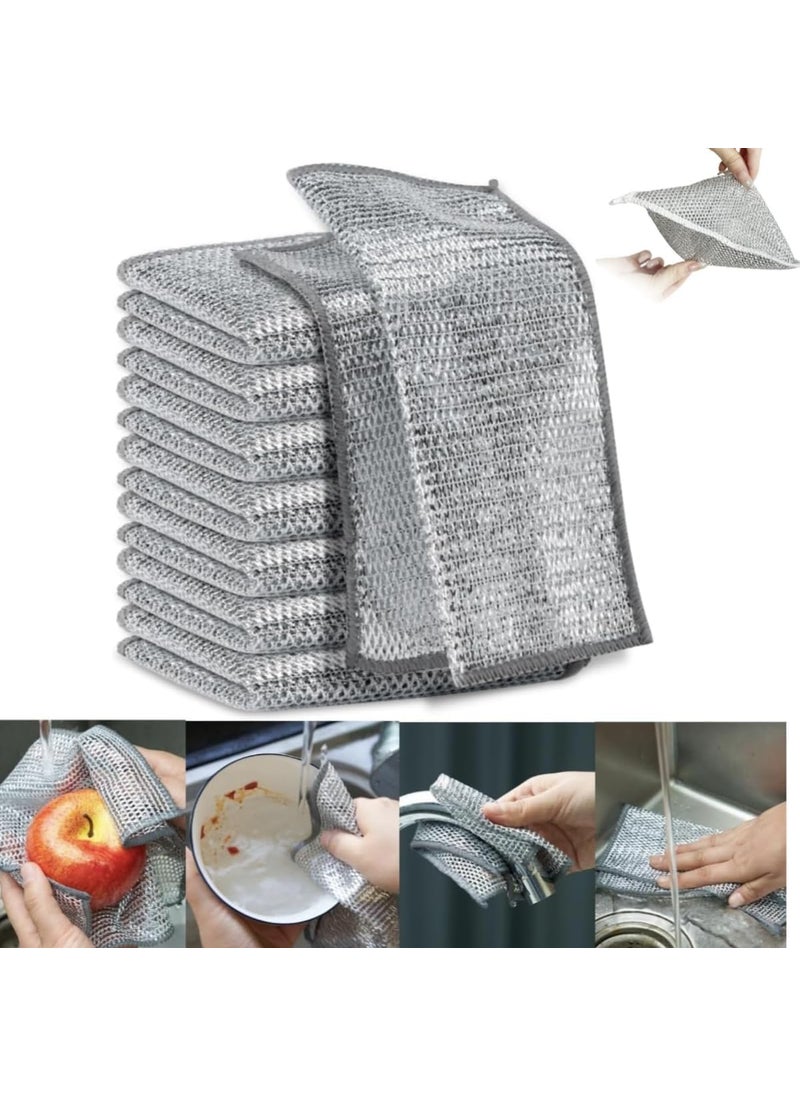 ROLLYWARE ROLLYWARE New Upgrade Steel Wire DishclothDoubleLayer Steel Wire Cleaning ClothPowerful Cleaning NonScratch Wire Dishcloth Rag for Cookware Sinks Dishes Stove Tops 5 