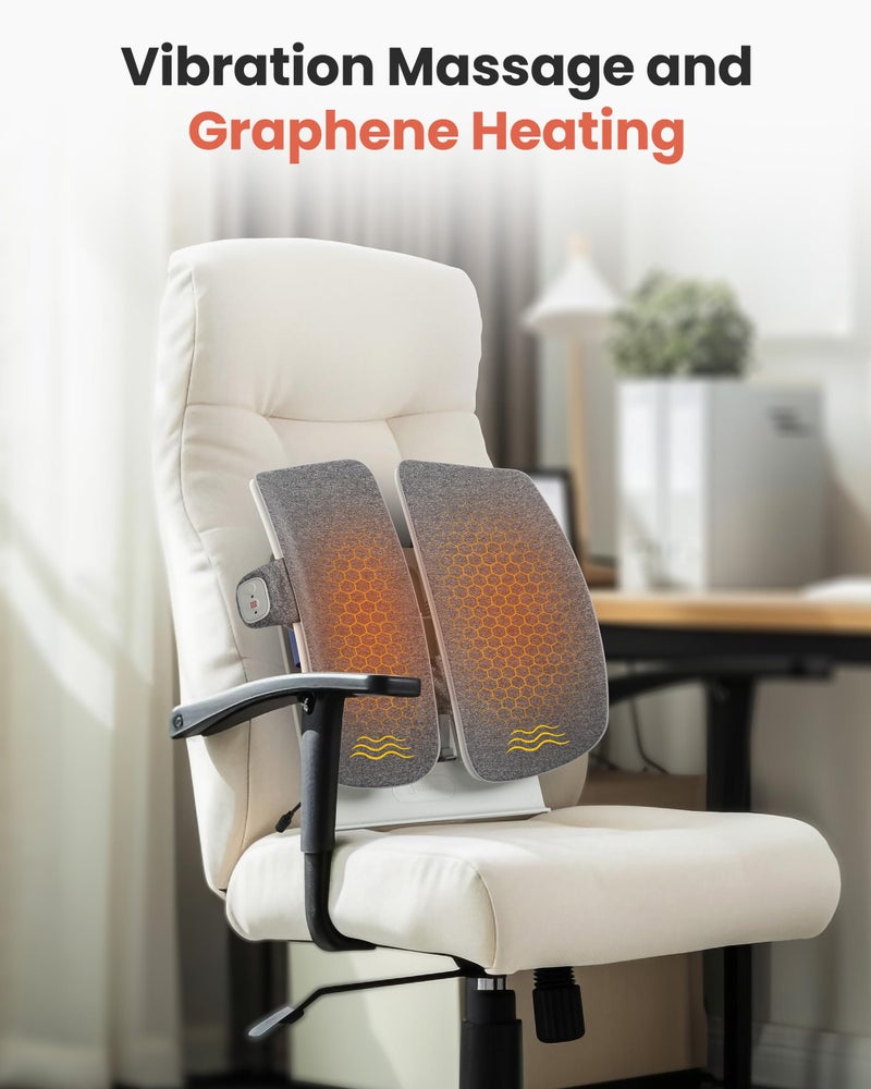 COMFIER Heated Lumbar Support Pillow with Vibration Massage, Back Support Cushion for Office Chair, Adjustable Height up to 18.1 in â€“ Thoughtful Gifts for Mom Dad Women Men - Image 4