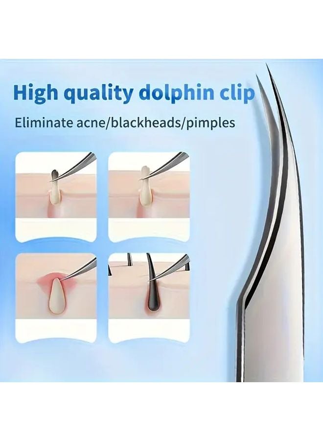 ملقط دلفين لتجعيد الرموش، مقاس واحد، أداة معدنية لإزالة الرؤوس السوداء وحب الشباب - Image 5