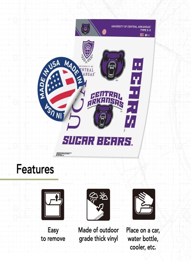 Desert Cactus University of Central Arkansas Sticker UCA Bearsr Vinyl Decals Laptop Water Bottle Car Scrapbook Sheet T2 (Type 2-3) - Image 2