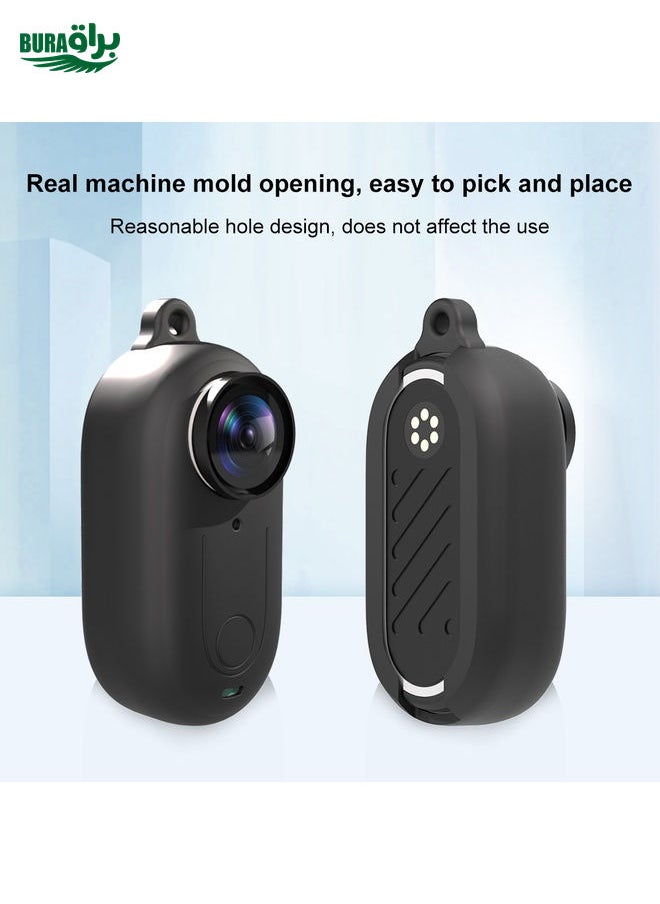 BURAQ For Insta360 GO 3 PULUZ Camera Silicone Case with Lens  Cover (Black)  - Image 4