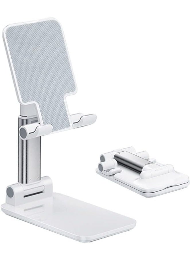 LIVVY Foldable Cell Phone Stand for Desk – Portable Mobile Phone Holder for 3.5" - 7.9" Devices | Adjustable & Rotatable Stand for iPhone, iPad, Tablets, and Smartphones (White) Brand: Generic - Image 3