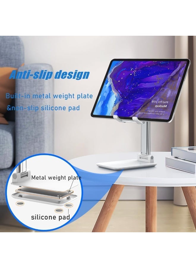LIVVY Foldable Cell Phone Stand for Desk – Portable Mobile Phone Holder for 3.5" - 7.9" Devices | Adjustable & Rotatable Stand for iPhone, iPad, Tablets, and Smartphones (White) Brand: Generic - Image 4