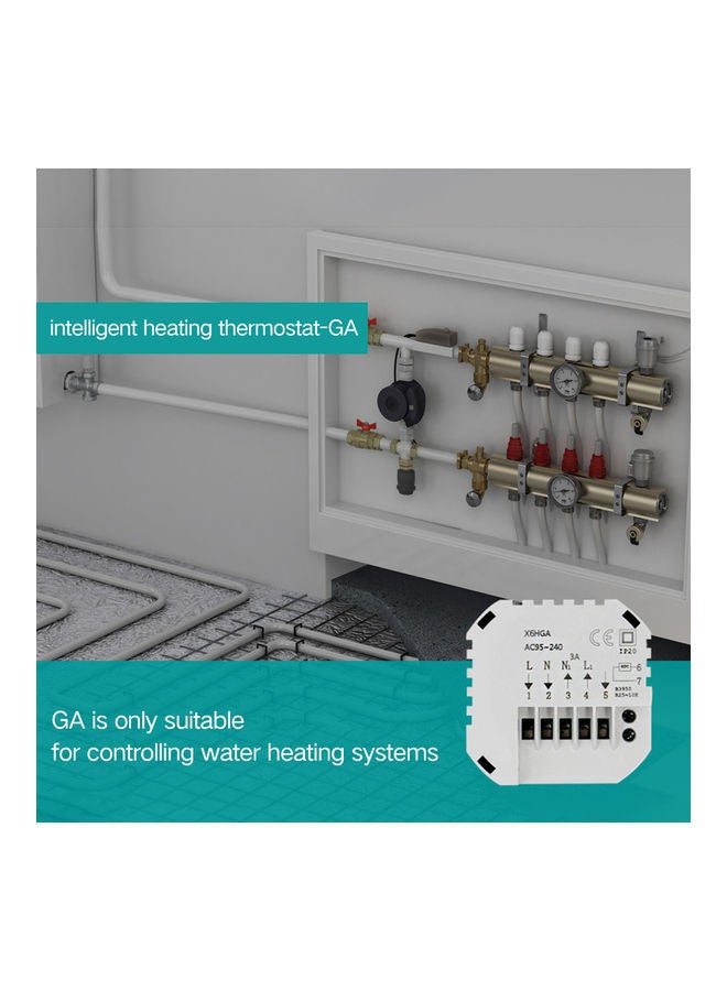 NIBEMINENT Multifunctional LCD Display Intelligent Thermostat White - Image 5