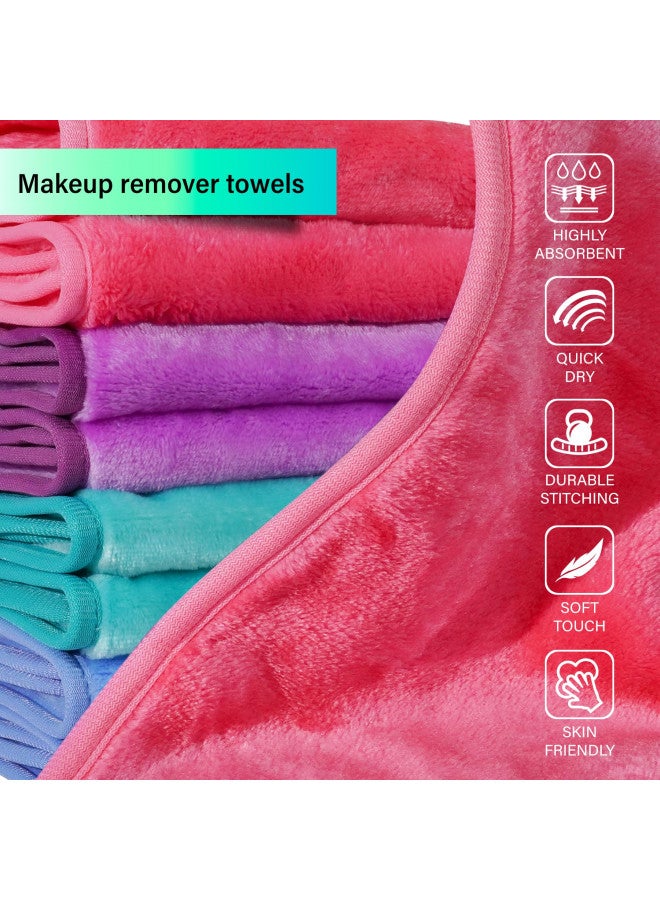 Nugilla Nugilla Makeup Remover Cloths, 8 Packs Makeup Remover Towels Reusable Face Wash Cloth, Soft Makeup Remover Microfiber Face Cloth for Women - Image 3