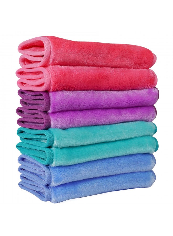 Nugilla Nugilla Makeup Remover Cloths, 8 Packs Makeup Remover Towels Reusable Face Wash Cloth, Soft Makeup Remover Microfiber Face Cloth for Women - Image 1