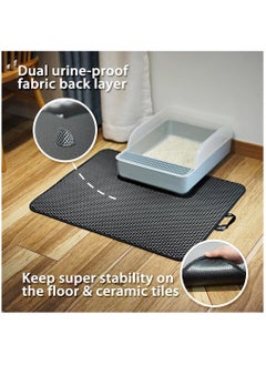 Arabest Cat Litter Mat, Cat Litter Trapping with Honeycomb Double-Layer Design, Waterproof Kitty Mat for Litter BPA Free (Black)  - Image 3
