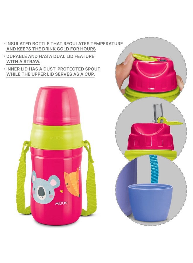 Milton Kool Cheer 400 Plastic Insulated Water Bottle with Straw for Kids, 390 ml, Red, School Bottle, Picnic Bottle, Sipper Bottle, Leak Proof, BPA Free, Food Grade, Easy to Carry - Image 3