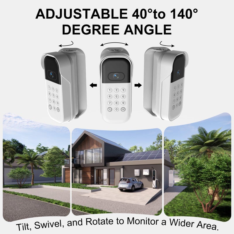 Nooukut Swivel Mount for myQ Smart Garage Video Keypad, Weatherproof Angle Mounting Bracket for myQ, Left/Right Swivel for Wide Viewing Range (Video Keypad is NOT Included) (White) - Image 3