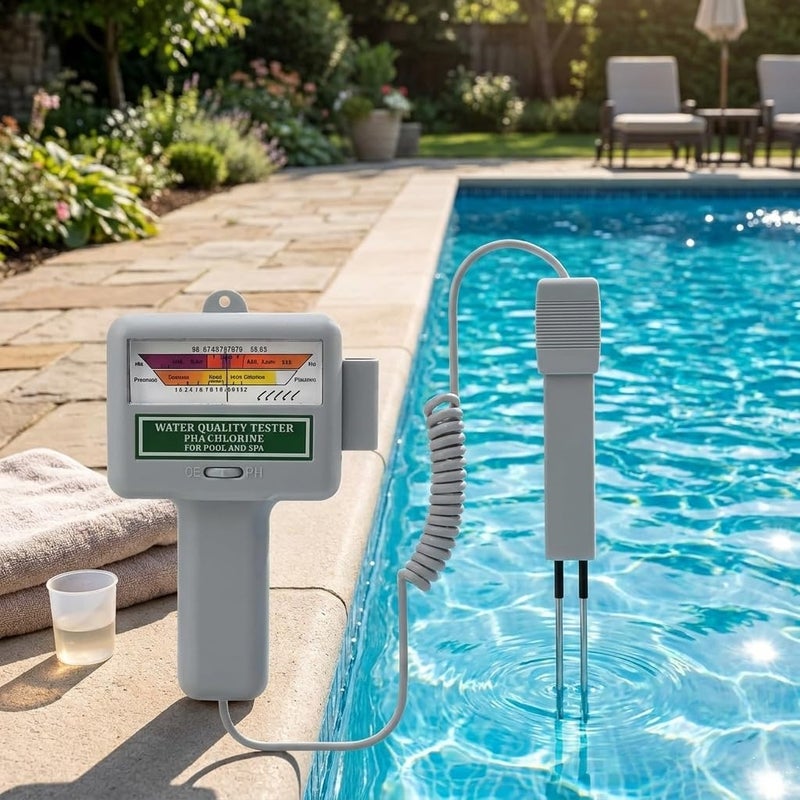2-in-1 Digital Pool Water Tester for pH & Chlorine (CL2) – Professional Water Quality Meter with Dual Scale Display, Handheld Electronic pH and Chlorine Level Tester for Swimming Pools, Spas, Hot Tubs - Image 2