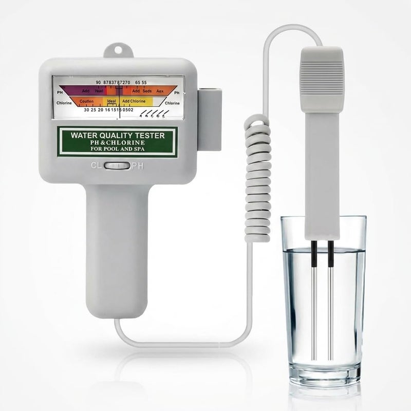 2-in-1 Digital Pool Water Tester for pH & Chlorine (CL2) – Professional Water Quality Meter with Dual Scale Display, Handheld Electronic pH and Chlorine Level Tester for Swimming Pools, Spas, Hot Tubs - Image 1
