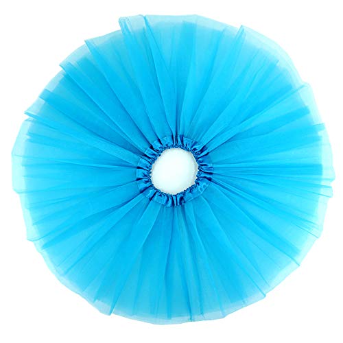 BGFKS 5 Layered Tulle Tutu Skirt for Girls with Hairbow, Ballet Dressing Up Kid Tutu Skirt (Blue, 2-8 Years Old) - Image 2