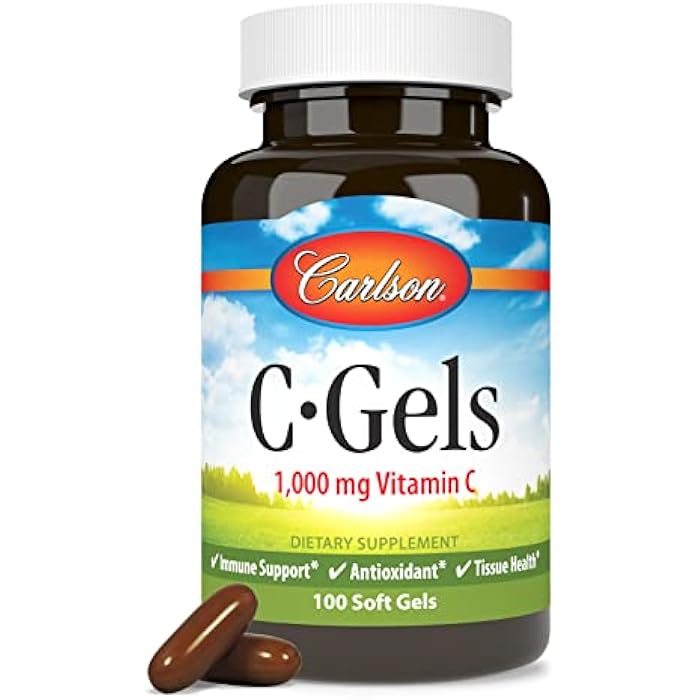 Carlson - C-Gels, 1000mg, Vitamin C Softgels, Immune Support & Heart Health, Vitamin C Softgels, Antioxidant, Vitamin C Supplement, 100 Softgels - Image 5