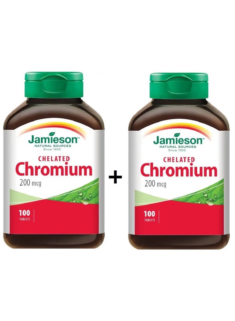 جاميسون مجموعة من عبوتين جاميسون الكروميوم 200 مايكروغرام 100 قرص