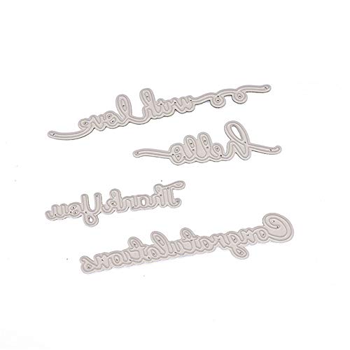 arriettycraft 4pcs/lot with Love Hello Thank You Congratulations Metal Cutting Dies for Card Making Cutting Dies -AN09 - Image 5