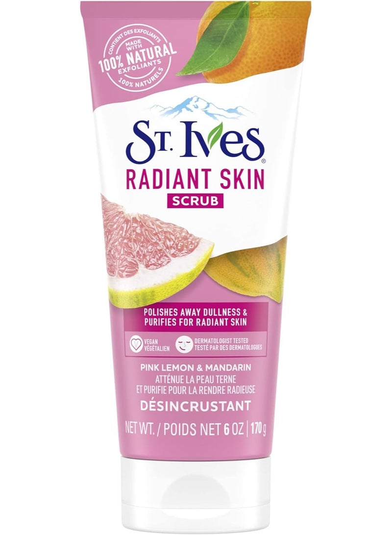 ST. Ives Even & Bright Face Scrub Pink Lemon & Mandarin Orange For Glowing Skin Exfoliates And Smooths Skin 170g - Image 1