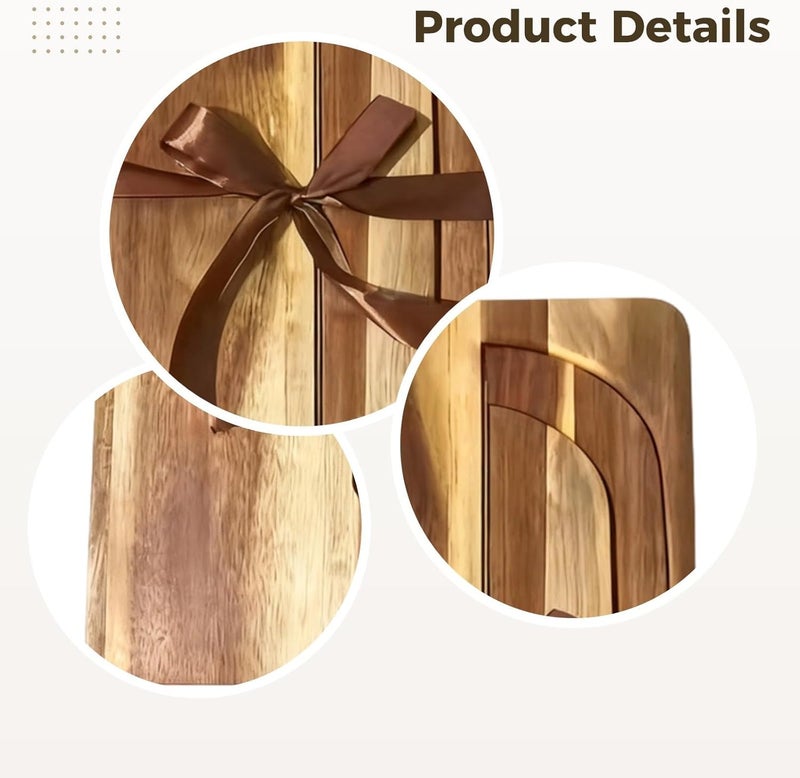 Sourdough Bread Slicer, Acacia Wood Board with Serrated Knife & Knife, 40 Cm Cutting Board, Knife Slot, Manual Bread Slicer Set - Image 5