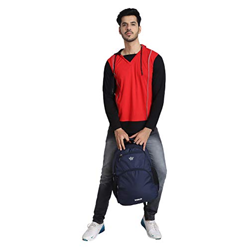 Wesley Matrix 15.6 inch 35L Casual Waterproof Laptop Backpack/Office Bag/College Bag/Business Bag/Unisex Travel Backpack (Navy Blue) - Image 5