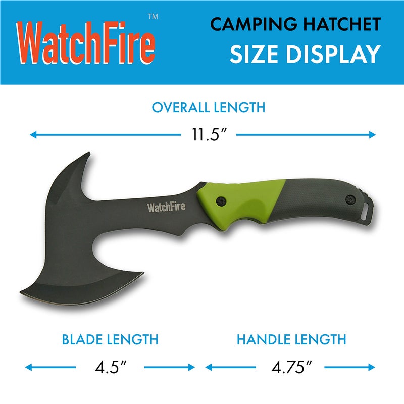 soikoi WatchFire 11.5" Coated Stainless Steel Spiked Back Camping Axe - Image 3