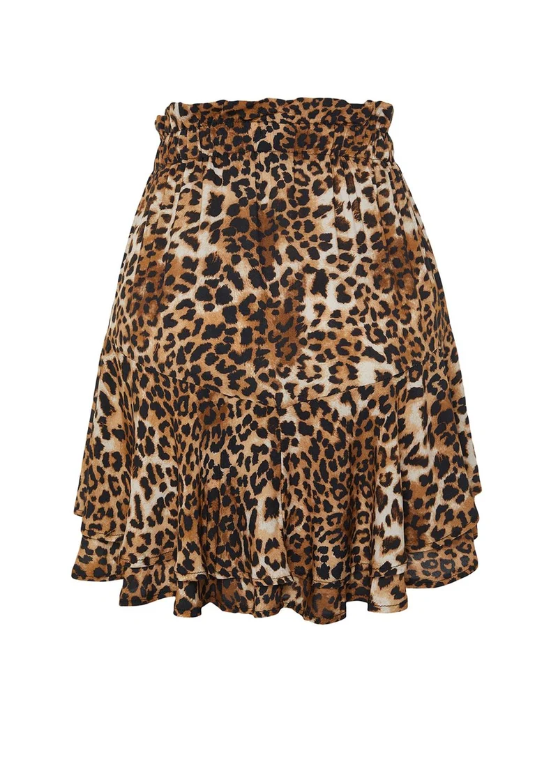trendyol Printed Ruffle Detail Skirt