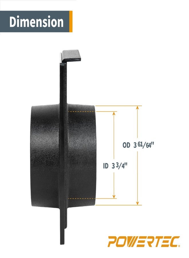 باورتيك بوابة انفجار POWERTEC 70363 مقاس 4 بوصات مع غطاء مرن للتحكم في الغبار لتركيبات جامع الغبار/الفراغ - Image 4