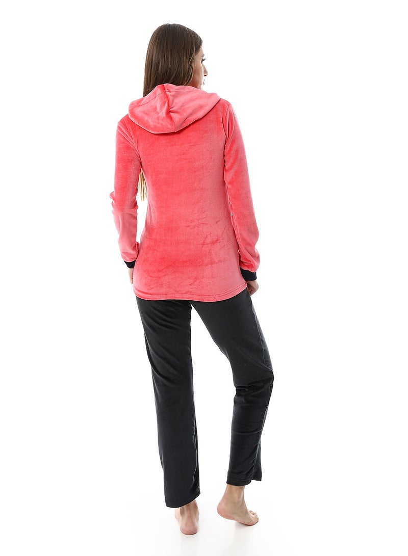 Andora Soft Sticthed Hooded Pajama Set_Watermelon - Image 4