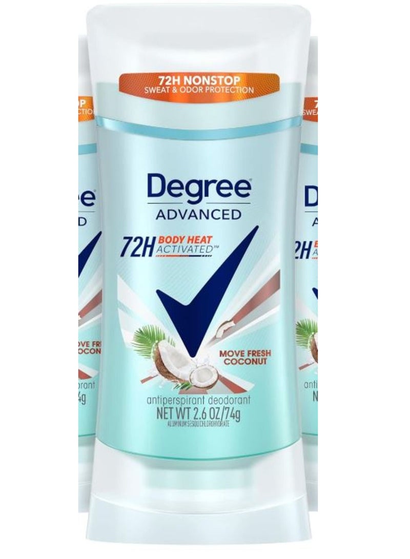 Degree Antiperspirant Deodorant 72-Hour Sweat & Odor Protection Coconut & Hibiscus Deodorant for Women with MotionSense Technology 74 gm - Image 1