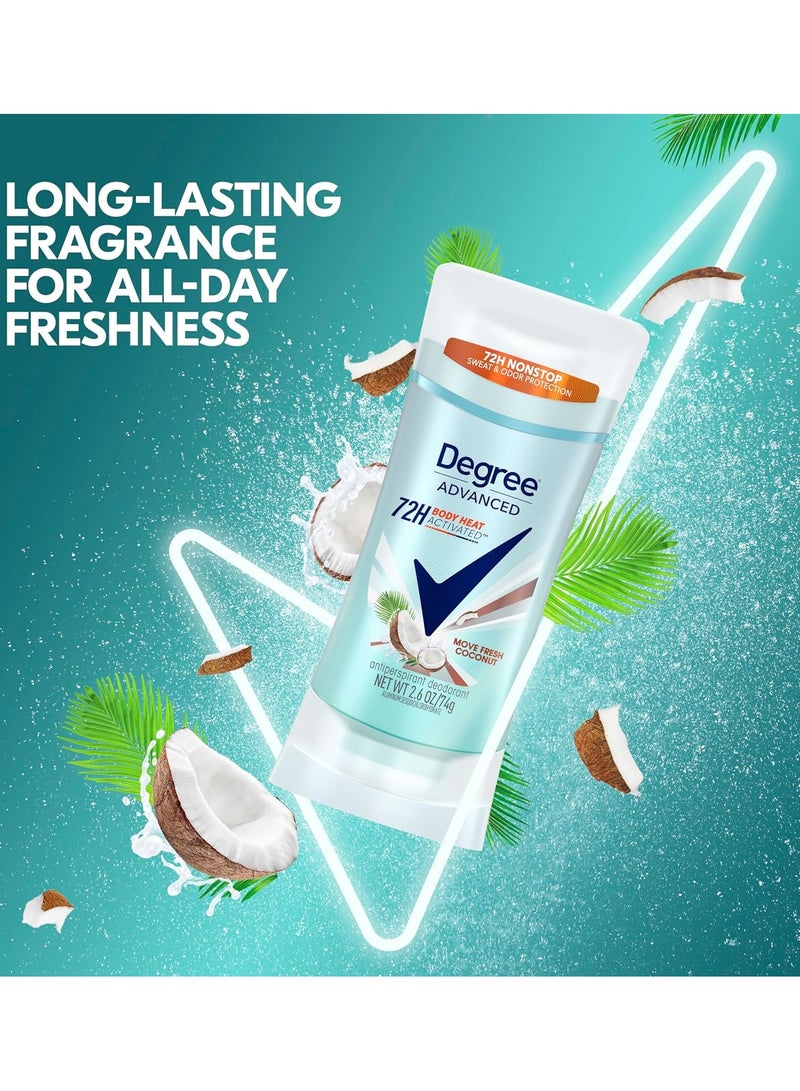 Degree Antiperspirant Deodorant 72-Hour Sweat & Odor Protection Coconut & Hibiscus Deodorant for Women with MotionSense Technology 74 gm - Image 2