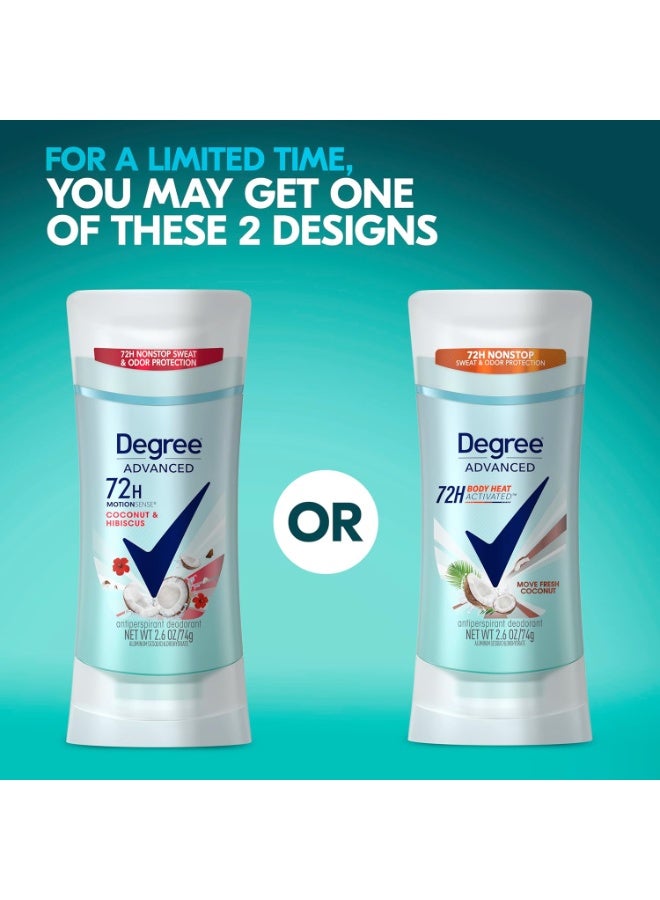 Degree Antiperspirant Deodorant 72-Hour Sweat & Odor Protection Coconut & Hibiscus Deodorant for Women with MotionSense Technology 74 gm - Image 3