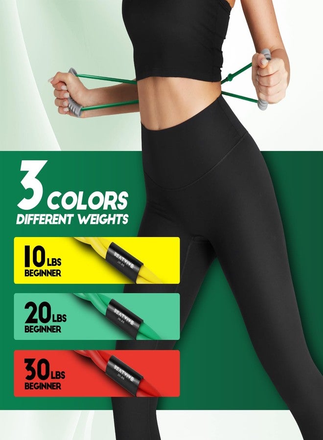 Beatvive Resistance Band Figure 8 Exercise Cord, Fitness Resistance Bands with Handles, Exercise Tube Band for Arm and Shoulder Stretch (Yellow,Green,Red(60lbs)) - Image 3