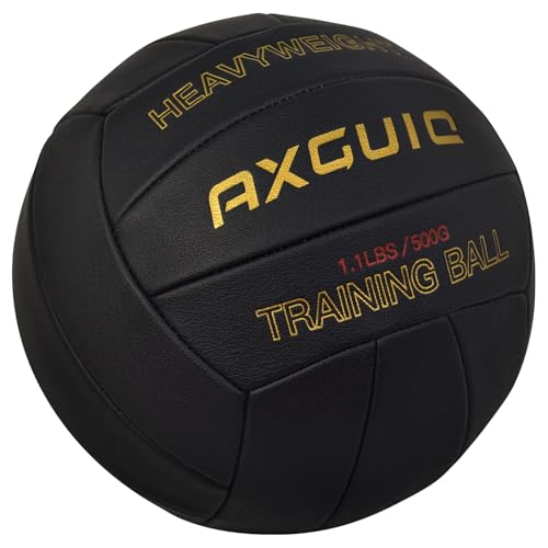 AXGUIQ 11LBS Weighted Volleyball Heavy Weighted Volleyball Training Practice Equipment Microfiber Leather Soft Grip Durability Serve Trainer Size 5 Setter Training Deflated - Image 3