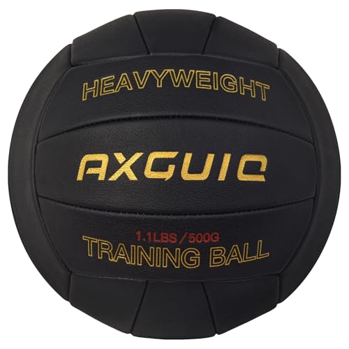 AXGUIQ 11LBS Weighted Volleyball Heavy Weighted Volleyball Training Practice Equipment Microfiber Leather Soft Grip Durability Serve Trainer Size 5 Setter Training Deflated - Image 1