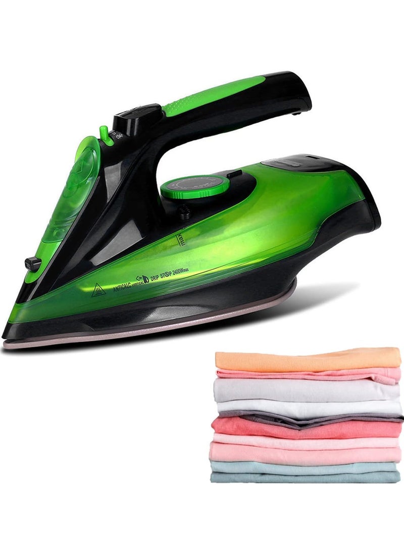 AUTOYSUR Cordless Iron,Steam Iron 2400W,Lightweight Portable Steam-Dry Iron for Clothes,Non-Stick Soleplate Home Steam Iron,Anti-drip Iron,Steam Control System,360mL Water Tank Green (UK Plug)  - Image 2