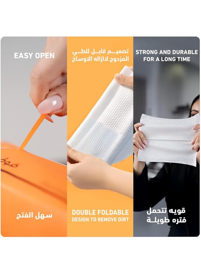 إيروريكس مناشف قطنية فاخرة، عبوة من ١٠ قطع، ٦٠ منشفة في العبوة، غير مبللة، خالية من الوبر، عالية الامتصاص. مثالية لـ - Image 3