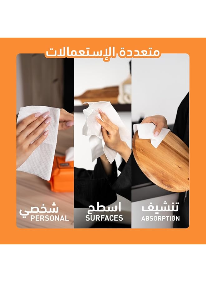 إيروريكس مناشف قطنية فاخرة، عبوة من ١٠ قطع، ٦٠ منشفة في العبوة، غير مبللة، خالية من الوبر، عالية الامتصاص. مثالية لـ - Image 4