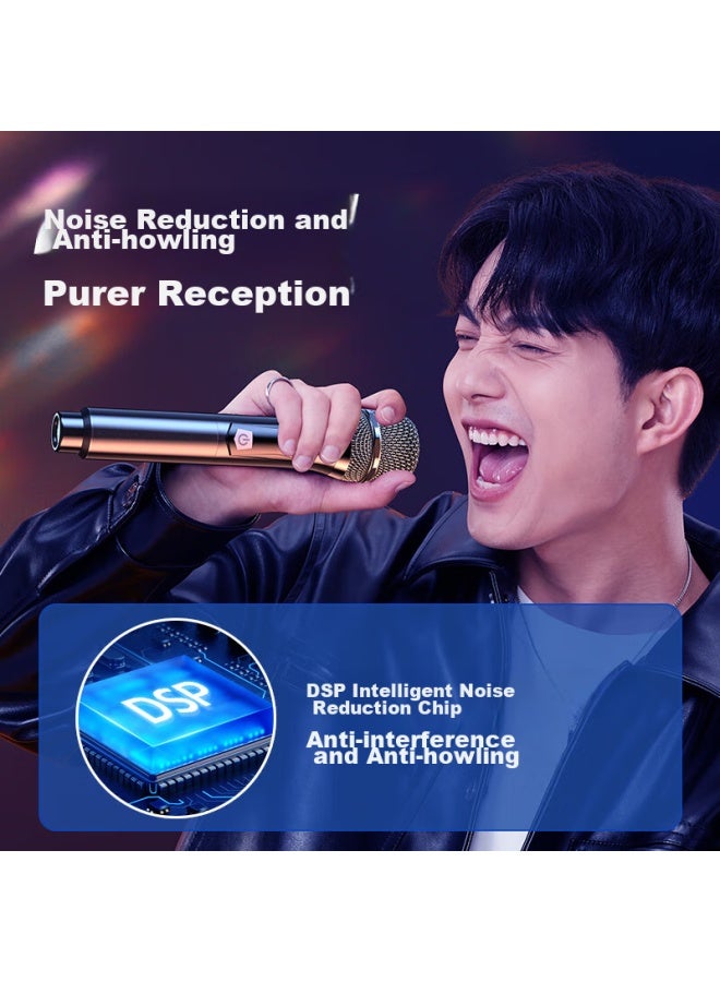 The Good Shepherd Good Shepherd Handheld Rechargeable Wireless Microphone, Home Ktv, Professional Singing, Performance, Stage Hosting, Speech, Karaoke, Conference Speaker, Amplifier, Fm Receiver, Universal Microphone, One-to - Image 4