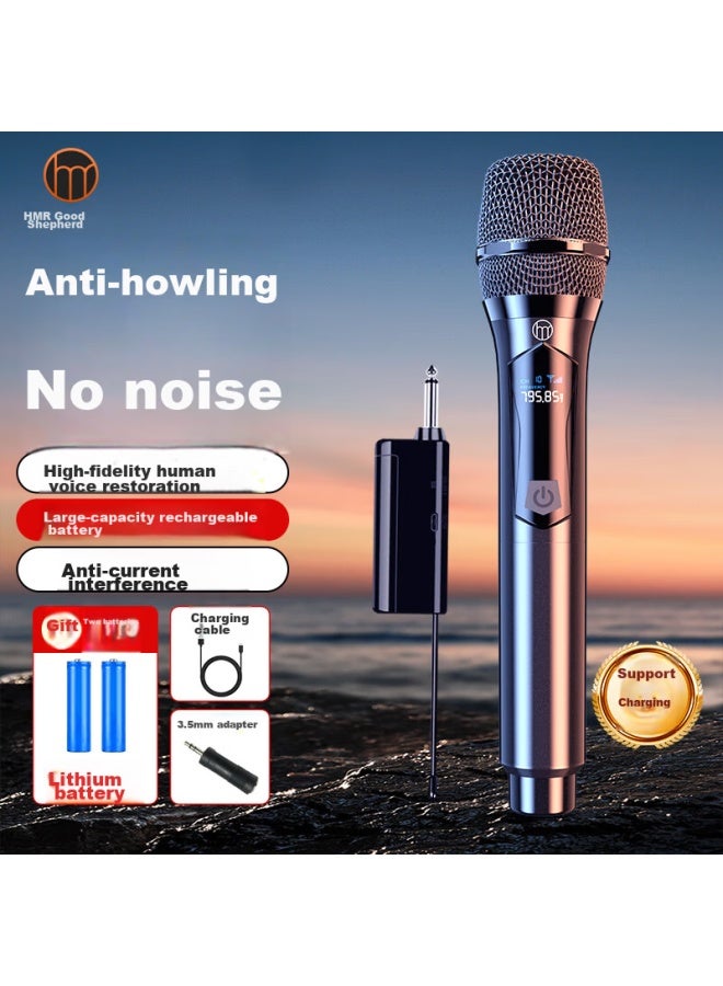 The Good Shepherd Good Shepherd Handheld Rechargeable Wireless Microphone, Home Ktv, Professional Singing, Performance, Stage Hosting, Speech, Karaoke, Conference Speaker, Amplifier, Fm Receiver, Universal Microphone, One-to - Image 1