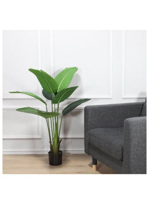 Artificial Banana Tree in Potted Green/Black 120cm