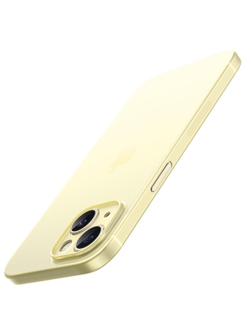 جي تيك حافظة رفيعة للغاية 0.35 ملم لهاتف آيفون 15 بلس 6.7 بوصة غطاء عدسة الكاميرا حماية كاملة خفيفة الوزن غير لامعة من البولي بروبيلين حافظة صلبة بسيطة تدعم الشحن اللاسلكي باللون الأصفر - Image 1