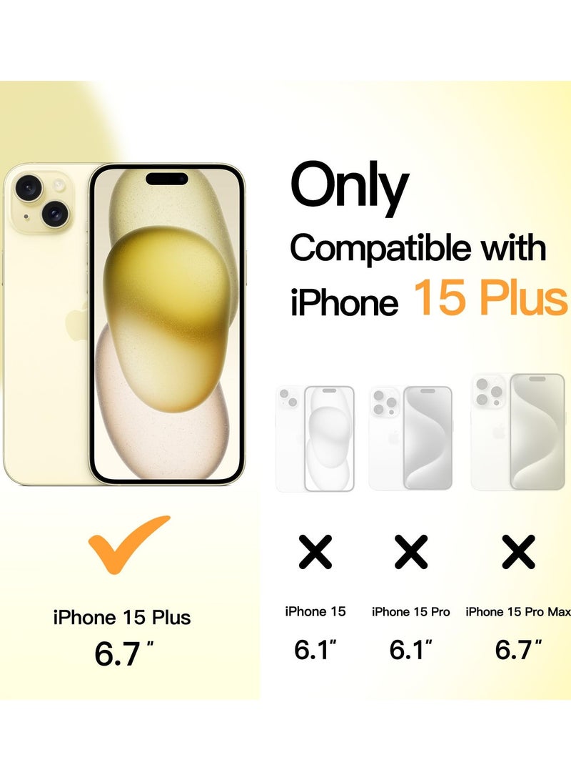 جي تيك حافظة رفيعة للغاية 0.35 ملم لهاتف آيفون 15 بلس 6.7 بوصة غطاء عدسة الكاميرا حماية كاملة خفيفة الوزن غير لامعة من البولي بروبيلين حافظة صلبة بسيطة تدعم الشحن اللاسلكي باللون الأصفر - Image 2