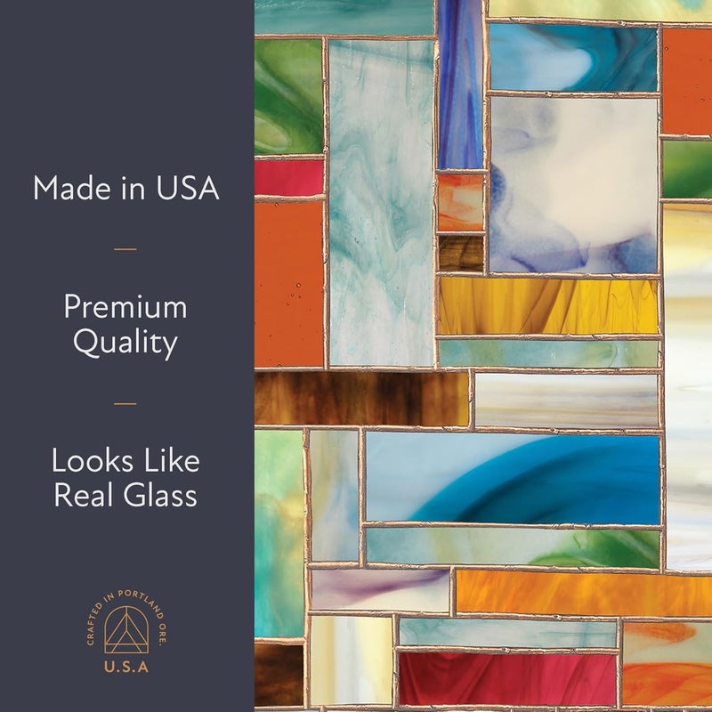 Artscape Montage | Privacy Window Film with Vibrant Colored Pattern | Non-Adhesive & UV Protection | Easy to Apply & Removable | 24 x 36 Inches | Made in USA - Image 5