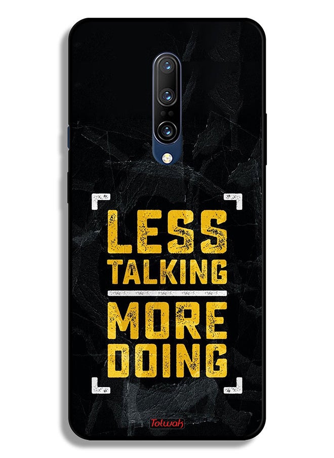 Tolwak - OnePlus 7 Pro 5G Protective Case Cover Less Talking More Doing - Image 1