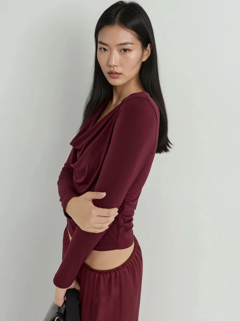 HICCUP Cowl Neck Knitted Top