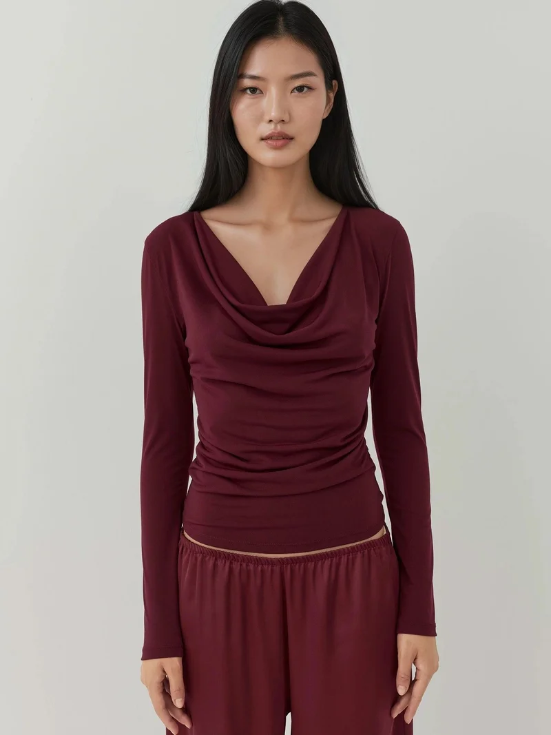 HICCUP Cowl Neck Knitted Top